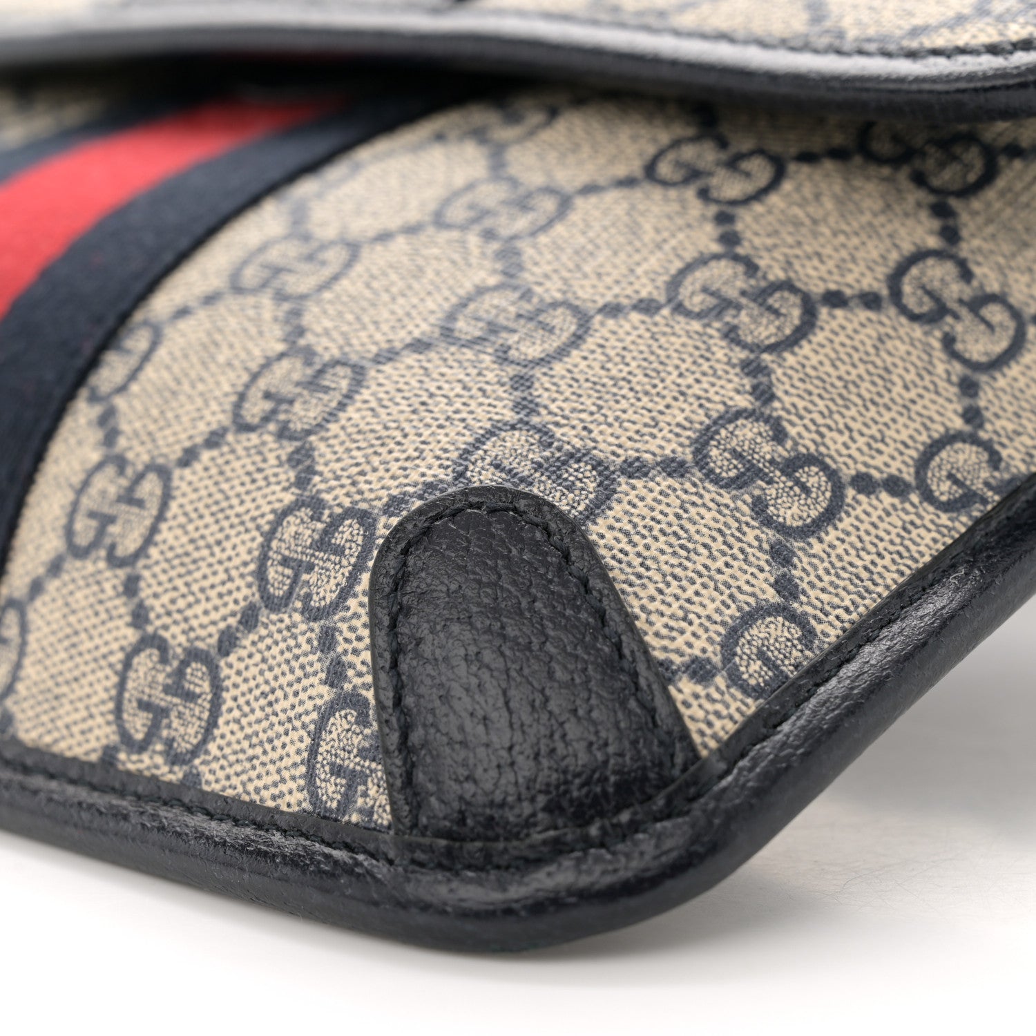 Gucci GG Supreme Monogram Web Small Ophidia Belt Bag 80 32 Beige Navy 10 of 10