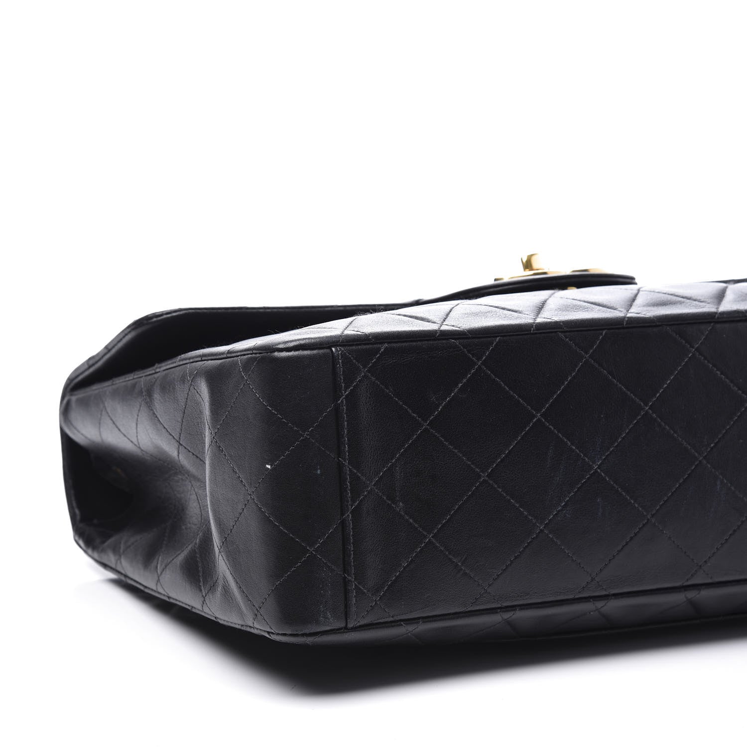 Chanel Lambskin Quilted XL Jumbo Single Flap Black 10 of 13