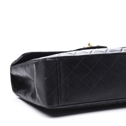 Chanel Lambskin Quilted XL Jumbo Single Flap Black 10 of 13