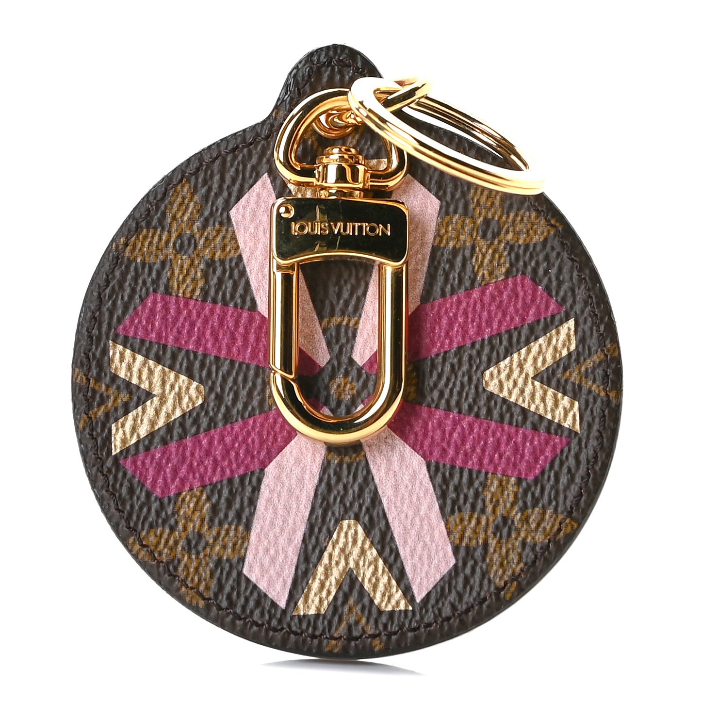 Monogram Illustre Multi V Bag Charm Key Ring Fuchsia