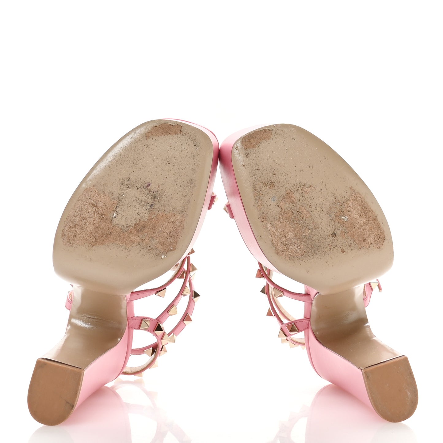 Calfskin Nappa Rockstud 155 Platform Sandals 37 Pink