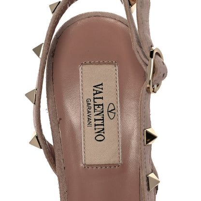 Valentino Garavani Mesh Point d'Esprit Rockstud Half D'Orsay Slingback 85mm Pumps 37.5 Rose Cannelle 7 of 8