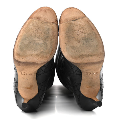 Christian Dior Lambskin Cannage Tall Boots 37 Black 5 of 10