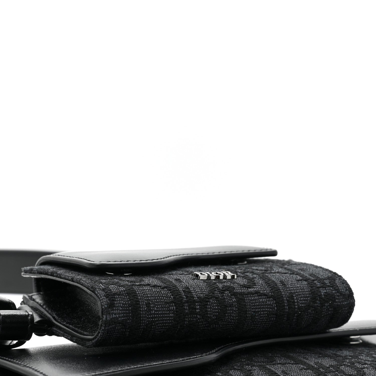 Christian Dior HOMME Oblique Double Saddle Wallet Black 14 of 16