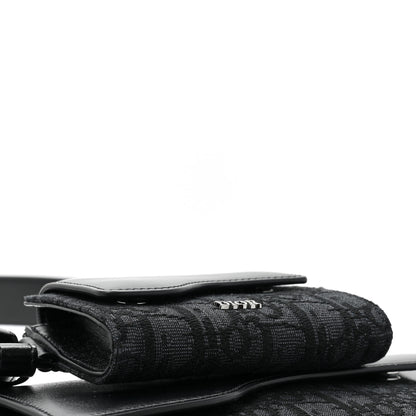 Christian Dior HOMME Oblique Double Saddle Wallet Black 14 of 16