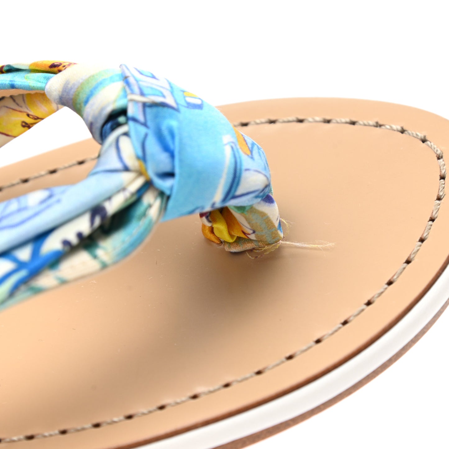 Nappa Crepe Satin Spetsos Flat Sandals 37 Bianco Multicolor
