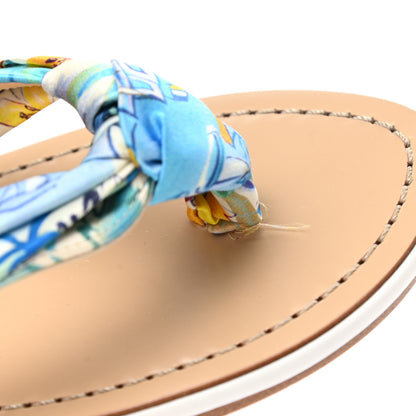 Christian Louboutin Nappa Crepe Satin Spetsos Flat Sandals 37 Bianco Multicolor 9 of 10