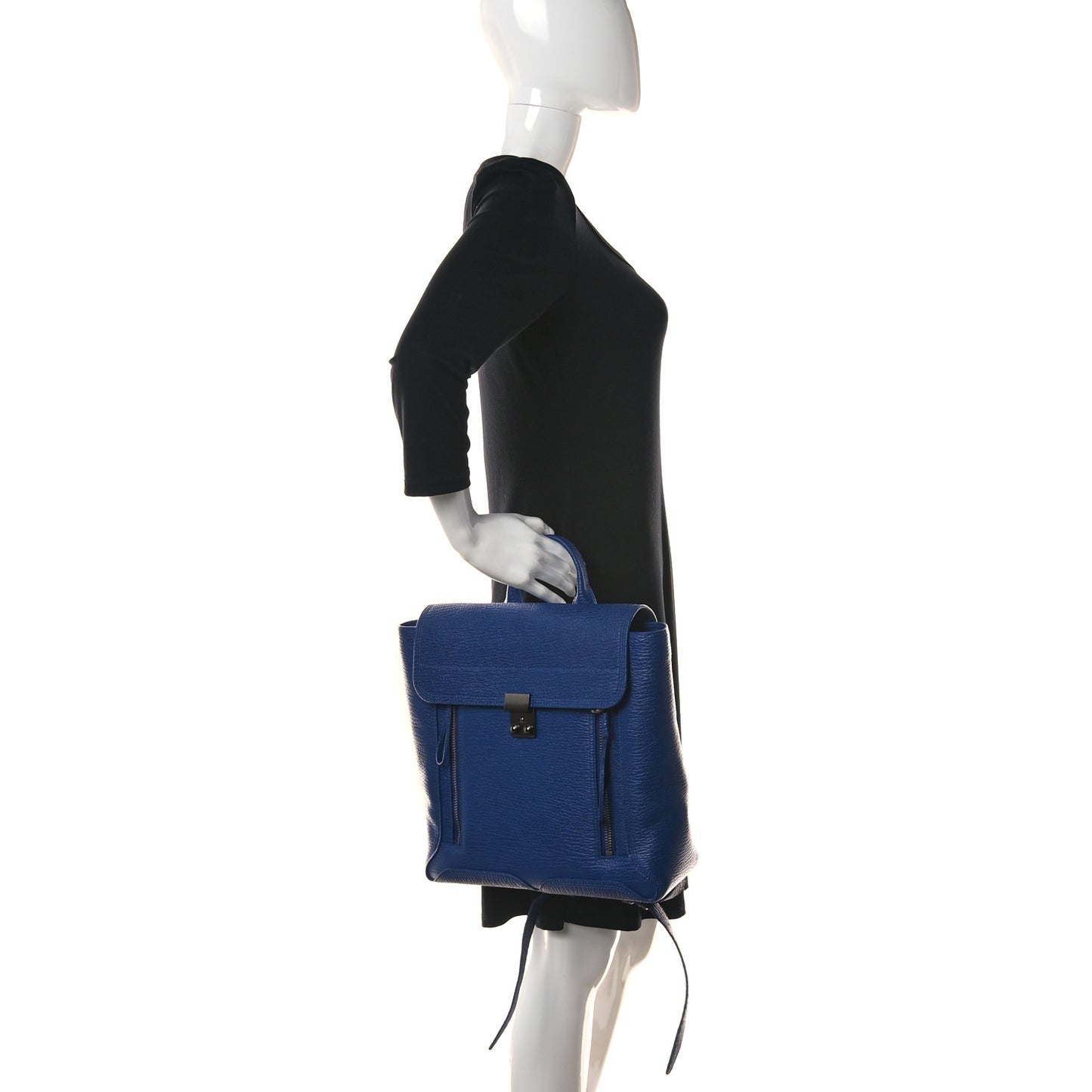 Textured Calfskin Pashli Backpack Cobalt