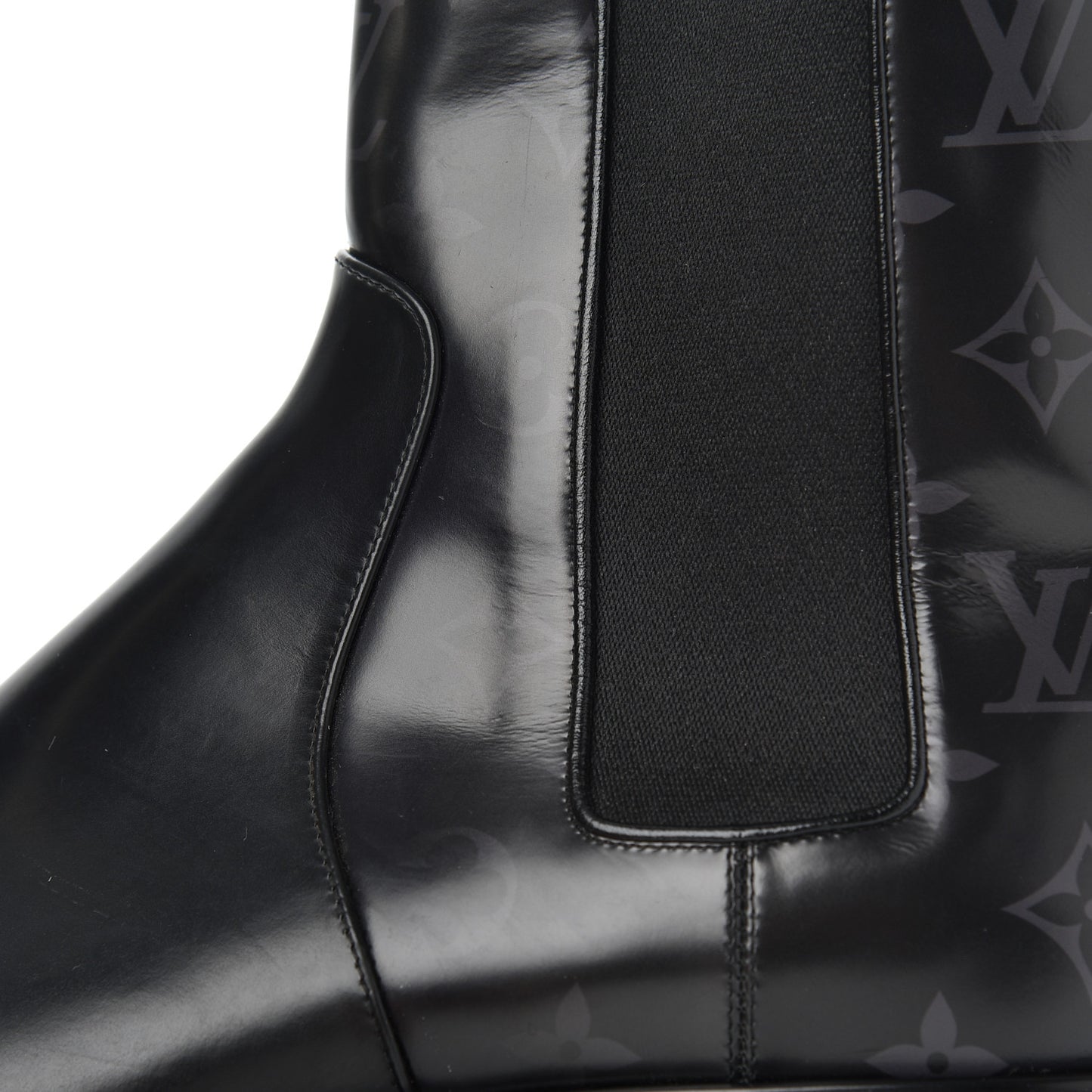 Calfskin Monogram Eclipse Chelsea Boots 9 Black