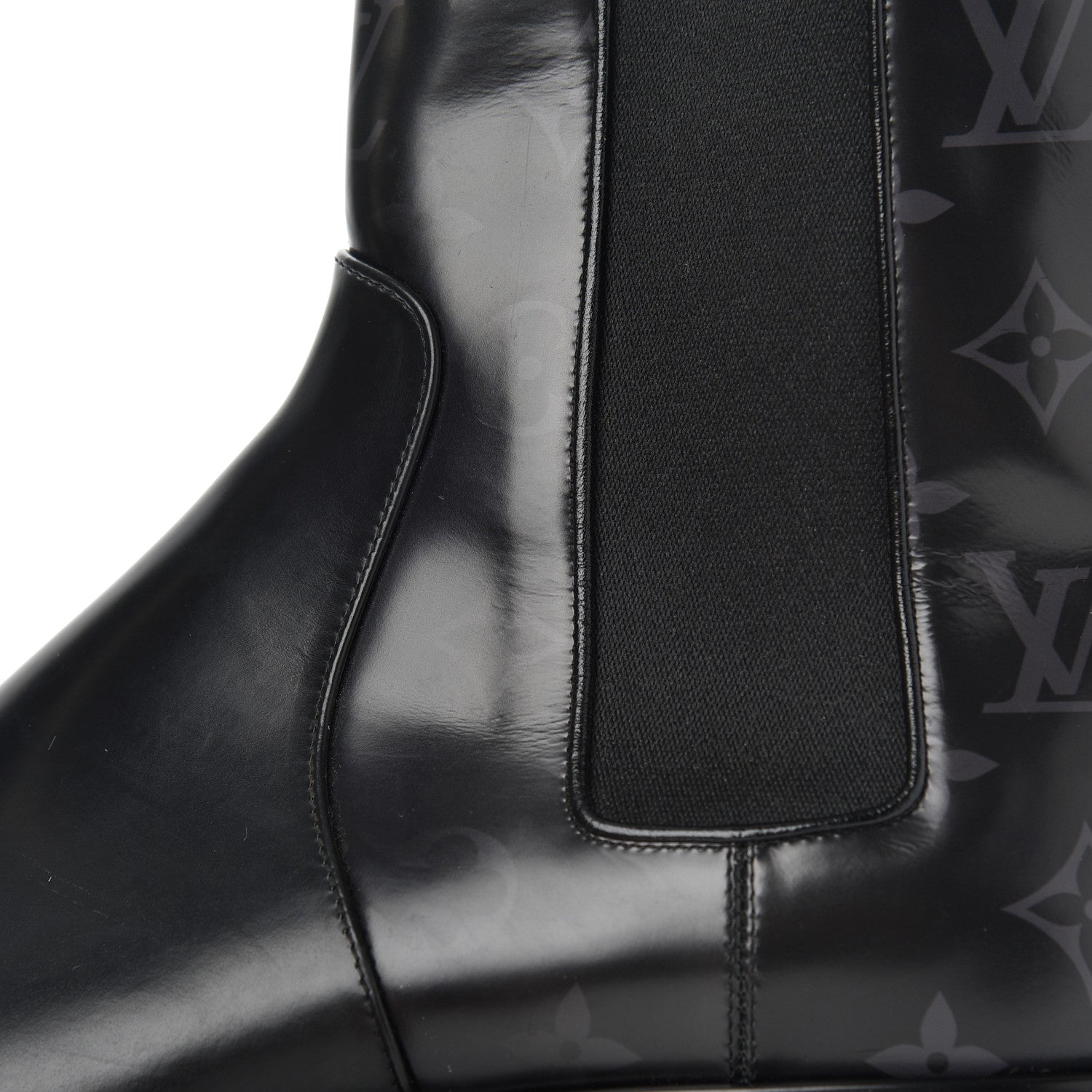 Louis Vuitton Calfskin Monogram Eclipse Chelsea Boots 9 Black 12 of 18