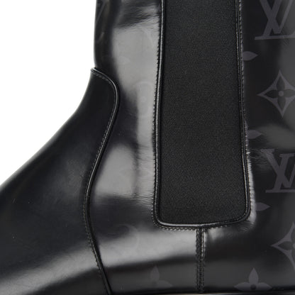 Louis Vuitton Calfskin Monogram Eclipse Chelsea Boots 9 Black 12 of 18
