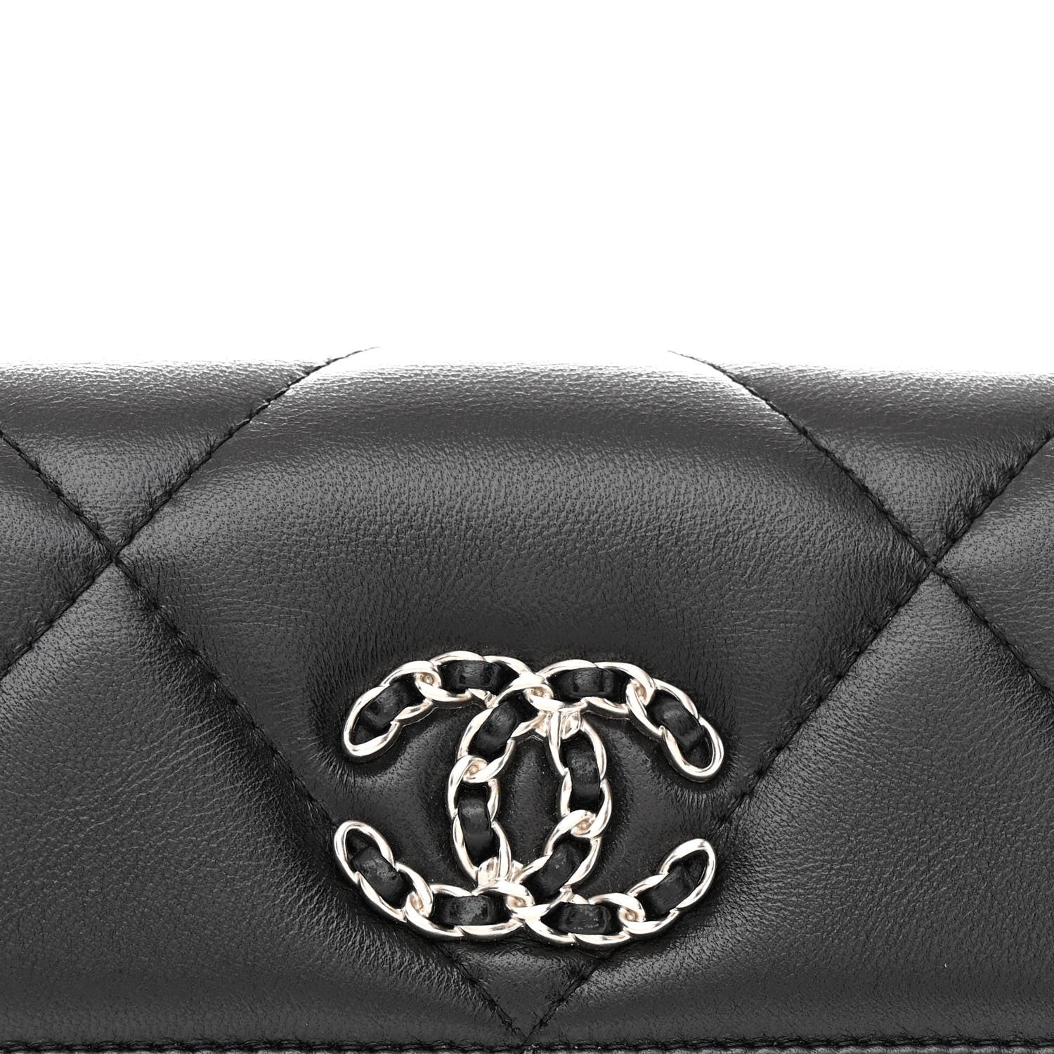 Chanel Lambskin Quilted Chanel 19 Flap Clutch Black 9 of 11