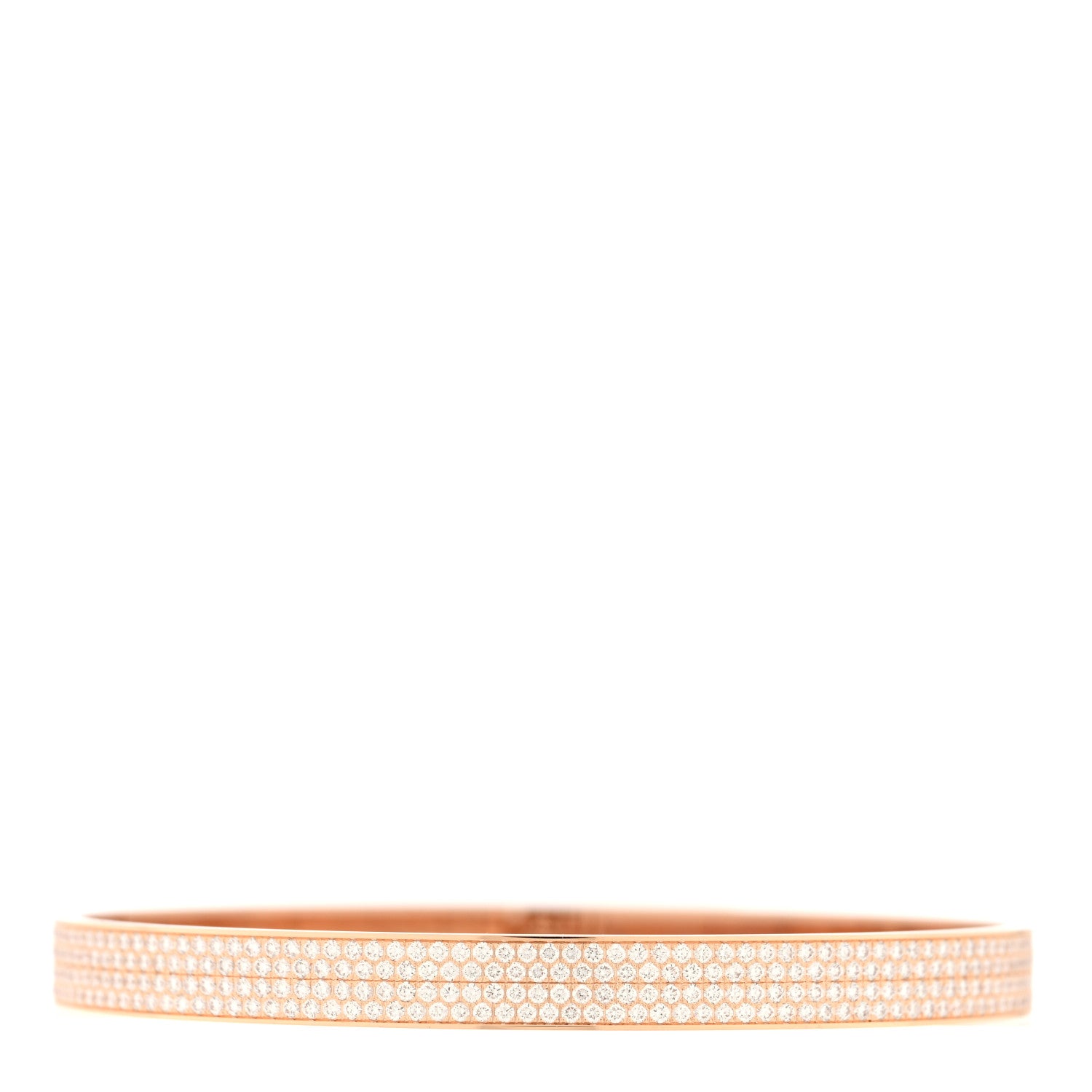 Hermes 18K Rose Gold Diamond PM Kelly Full Pave Bracelet 2 of 4