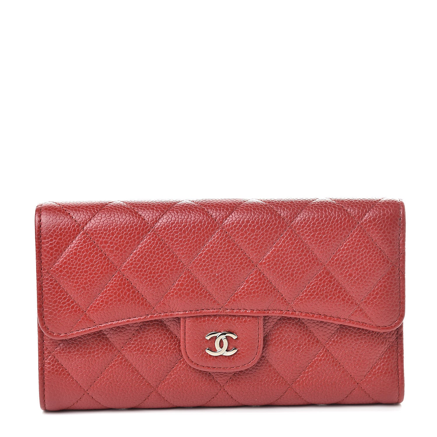 Chanel Caviar Quilted Large Flap Wallet Red 1 of 10