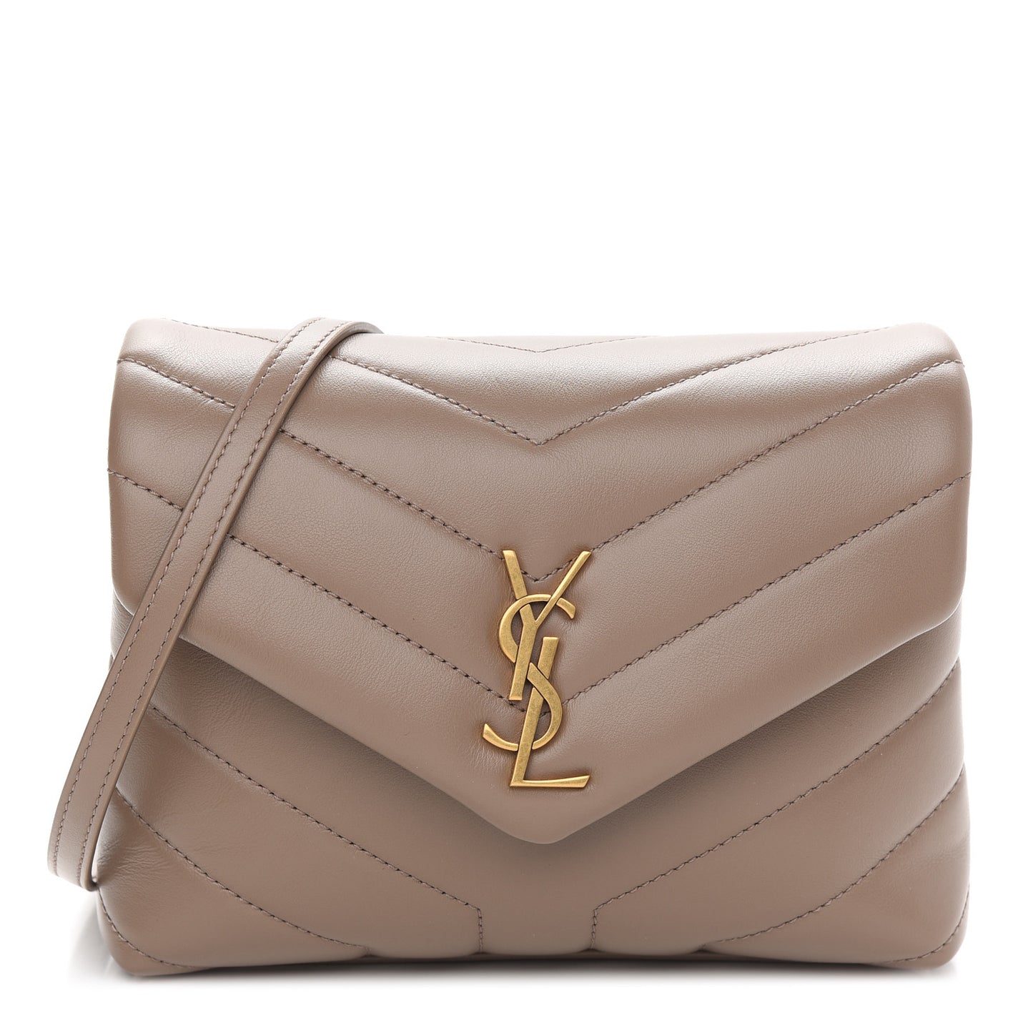 Calfskin Y Quilted Monogram Toy Loulou Crossbody Bag Taupe