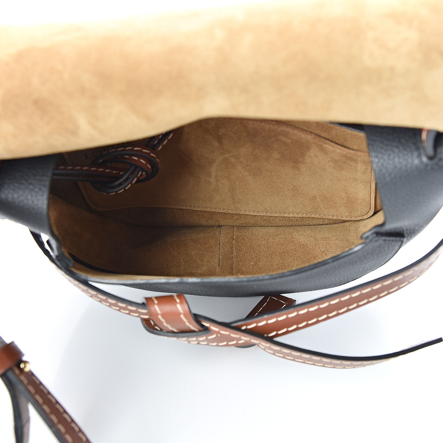 Loewe Grained Calfskin Small Gate Crossbody Bag Pecan Black 4 of 8