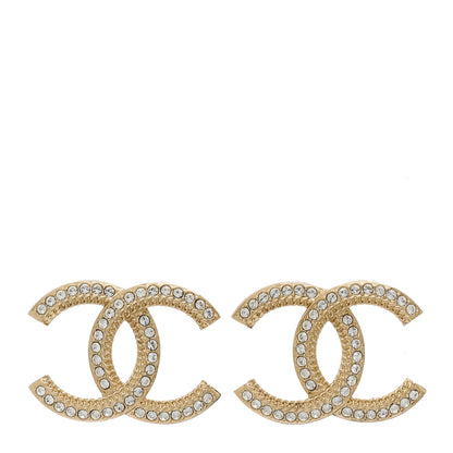 Chanel Crystal Large CC Earrings Gold 1 of 5