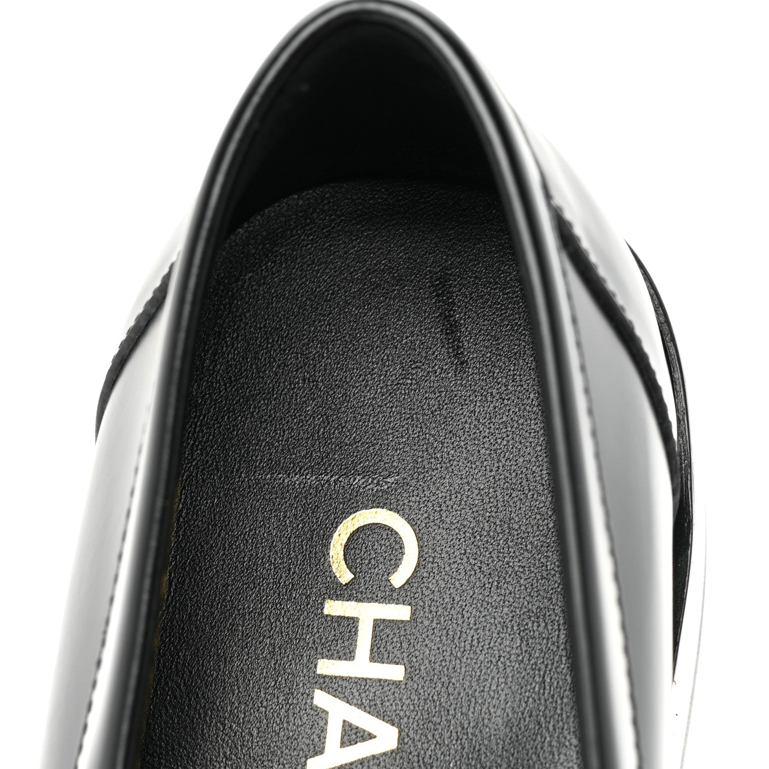 Chanel Shiny Calfskin CC Loafers Black White 38 Black White 10 of 11