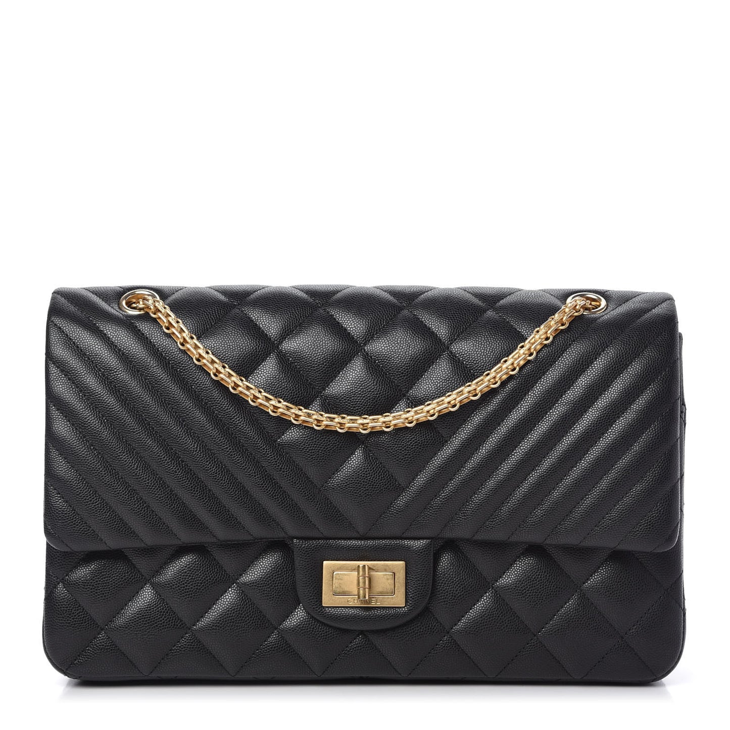 Caviar Chevron Quilted 2.55 Reissue 227 Flap Black