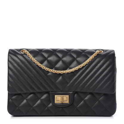 Chanel Caviar Chevron Quilted 2.55 Reissue 227 Flap Black 1 of 10
