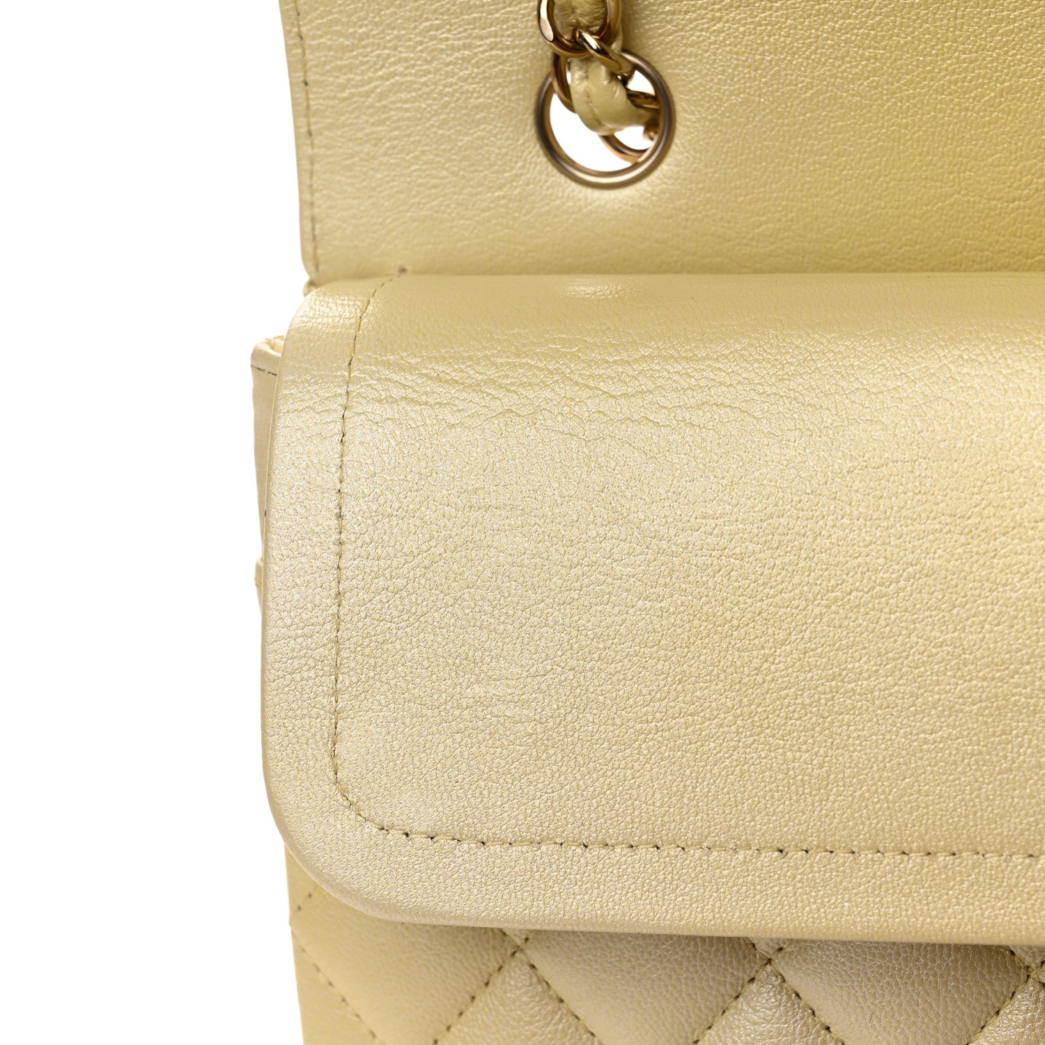 Chanel Cloudy Pearly Goatskin Quilted Medium Double Flap Light