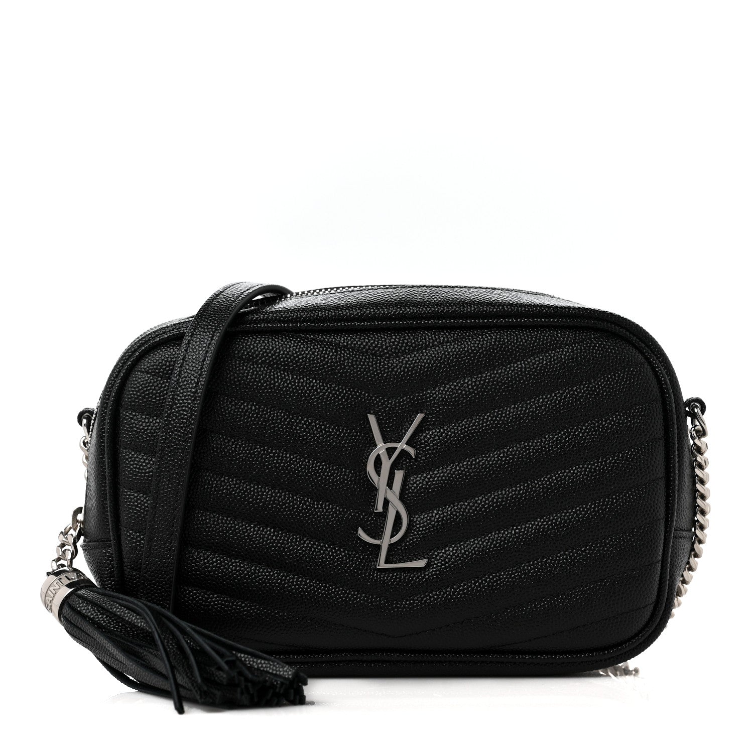 Saint Laurent Grain De Poudre Matelasse Monogram Mini Lou Camera Bag Black 1 of 8