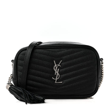 Saint Laurent Grain De Poudre Matelasse Monogram Mini Lou Camera Bag Black 1 of 8
