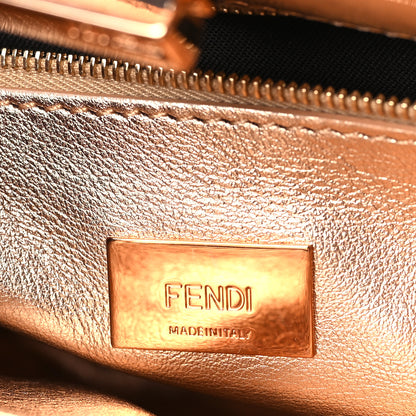 Fendi Metallic Lizard XS Peekaboo Iconic Satchel Rose Gold 6 of 9