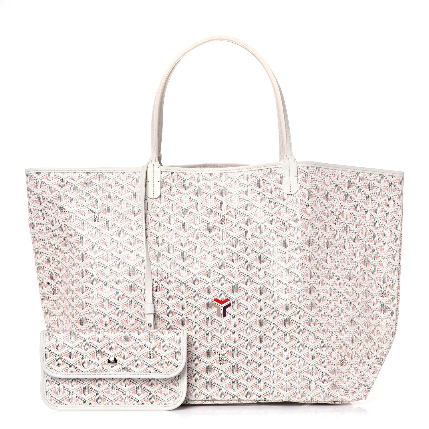 Goyard Goyardine Saint Louis Claire Voie GM White Pink 1 of 8