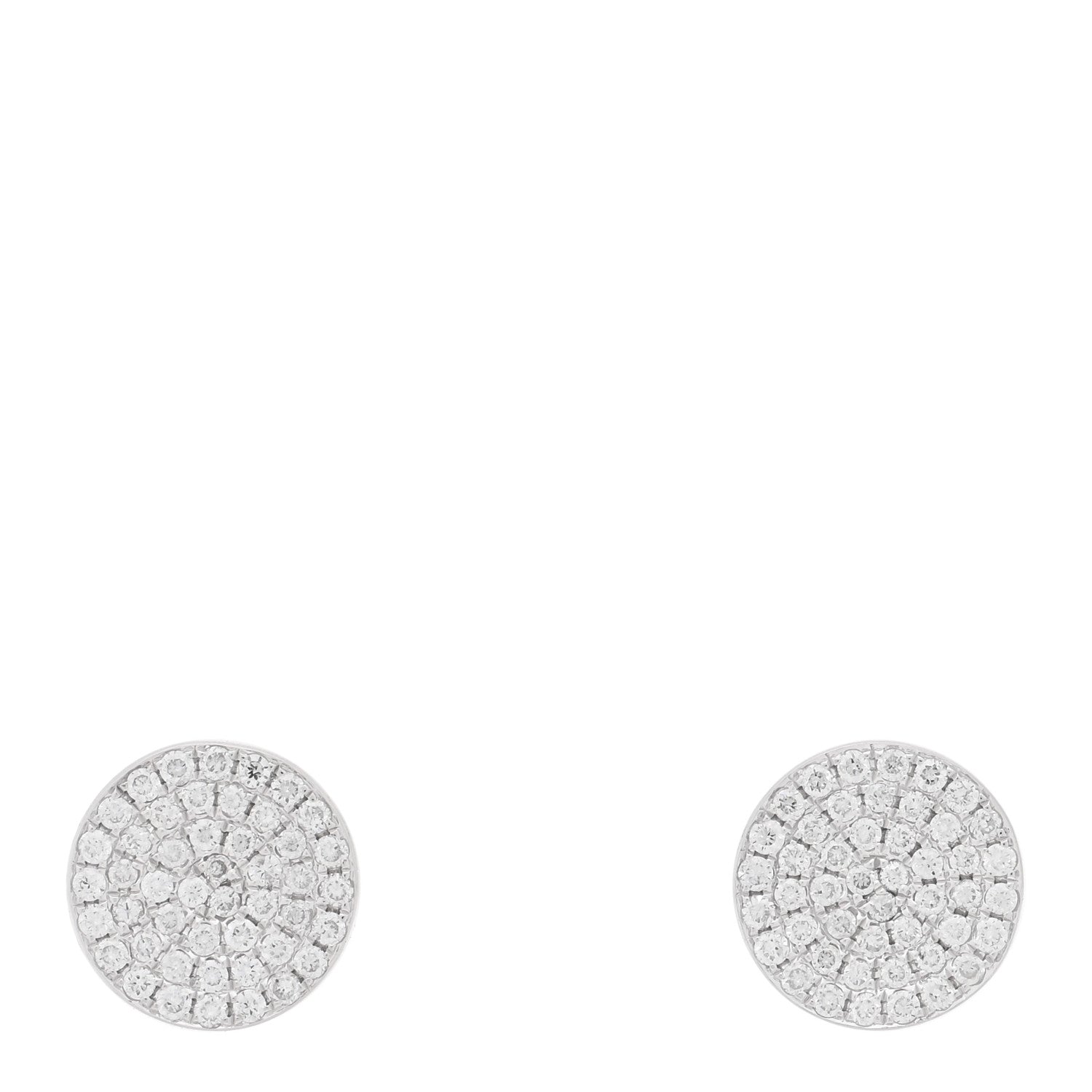 Anita Ko 18K White Gold Diamond Flat Disc Stud Earrings 1 of 5