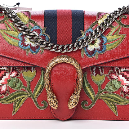 Gucci Calfskin Web Floral Embroidered Small Dionysus Shoulder Bag Hibiscus Red 11 of 11