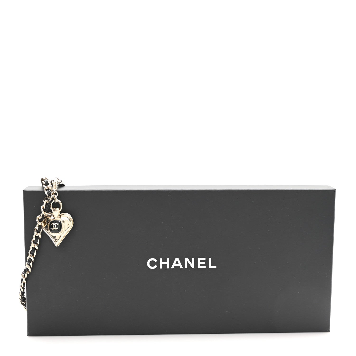 Chanel Lambskin Enamel CC Heart Chain Belt Black Gold 4 of 4