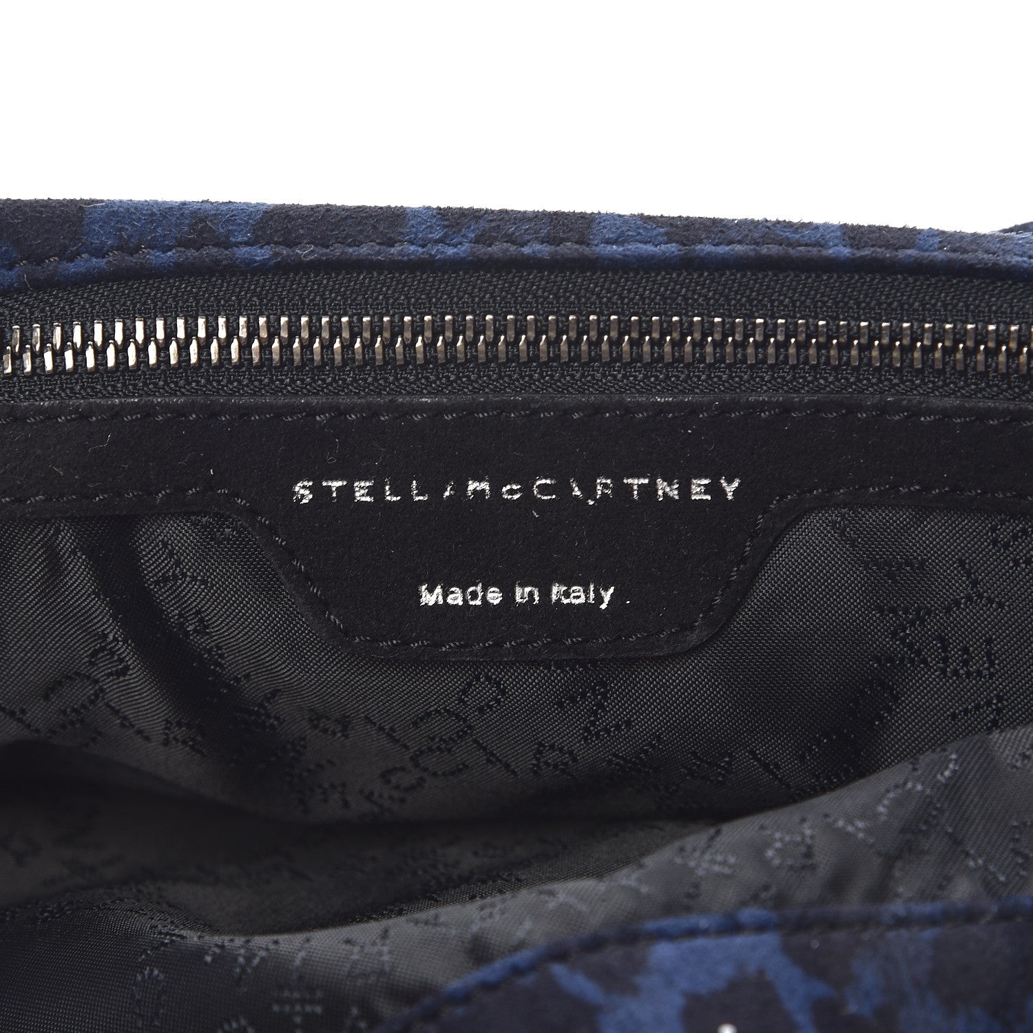 Stella McCartney Shaggy Deer Leopard Print Falabella Fold Over Tote Blue Sapphire 6 of 7