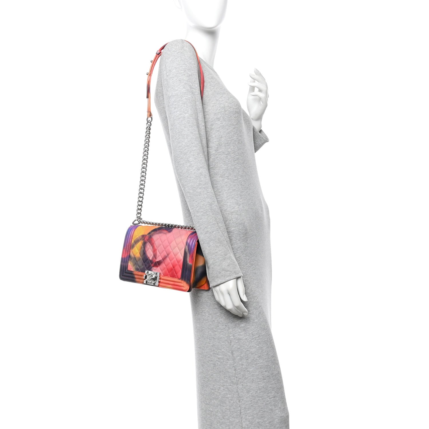 Chanel Printed Lambskin Quilted Medium Flower Power Boy Flap 2 of 11