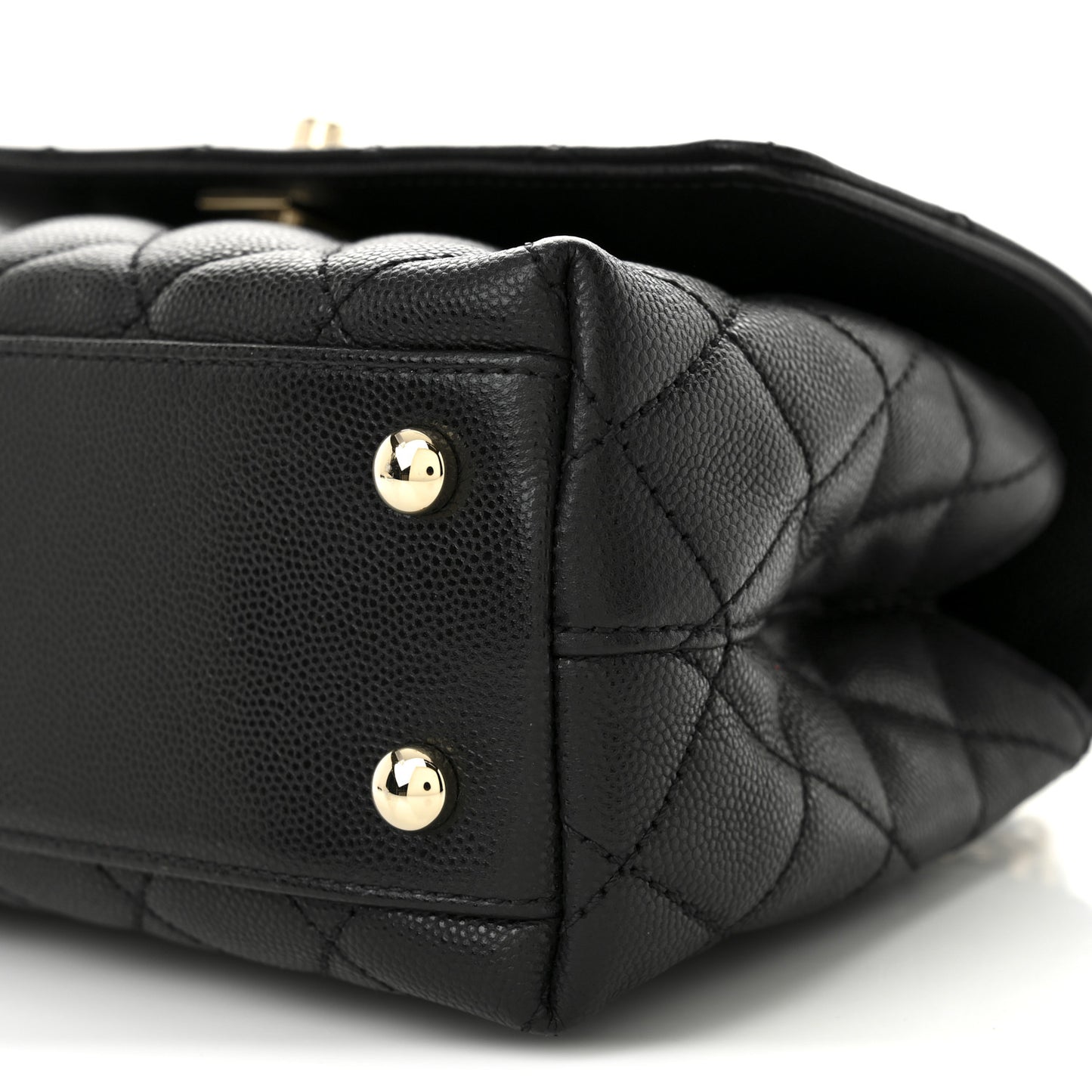 Caviar Quilted Mini Coco Handle Flap Black
