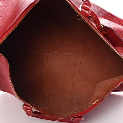 Louis Vuitton Epi Keepall 55 Castillan Red 6 of 26
