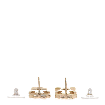Chanel Crystal Pearl Charming Winter CC Star Heart Earrings Gold 3 of 4