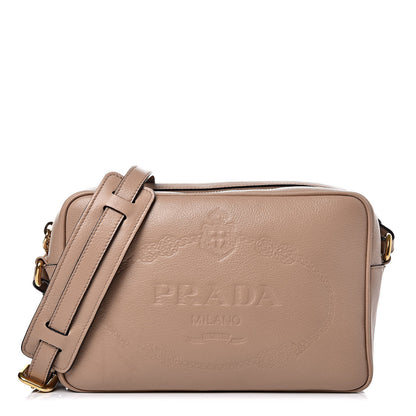 Prada Glace Calfskin Embossed Logo Crossbody Cammeo 1 of 9