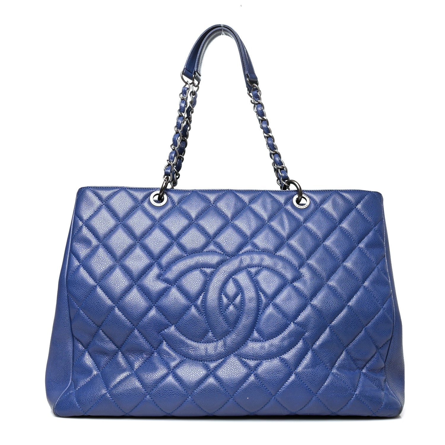 Chanel Caviar Quilted XXL Grand Shopping Tote GST Navy Blue 1 of 13