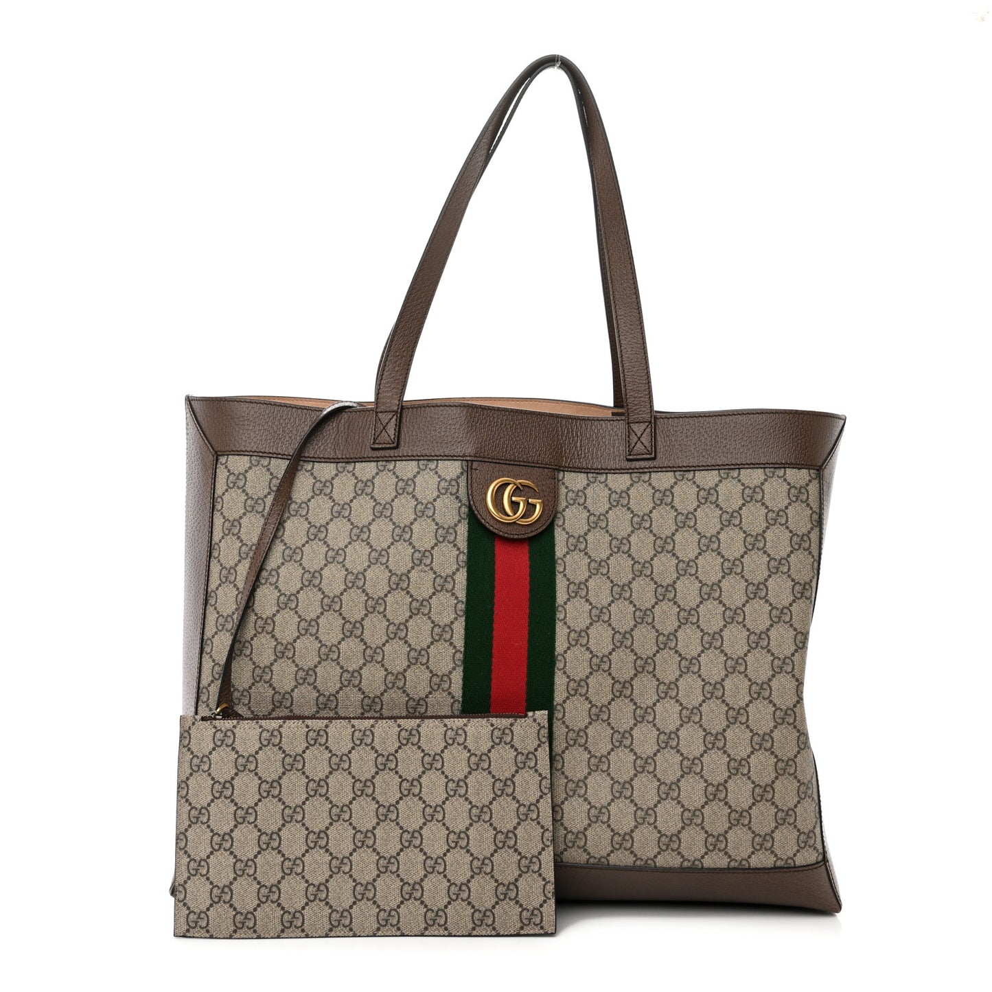 GG Supreme Monogram Web Ophidia Tote Brown
