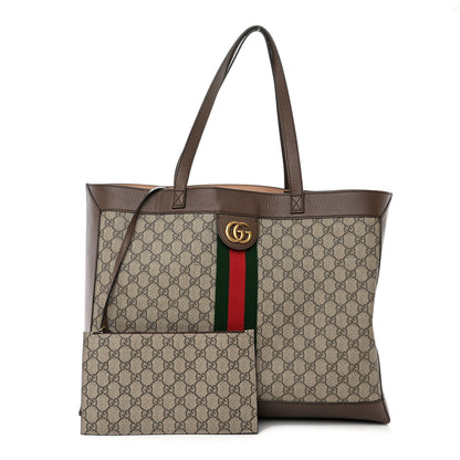 Gucci GG Supreme Monogram Web Ophidia Tote Brown 1 of 11