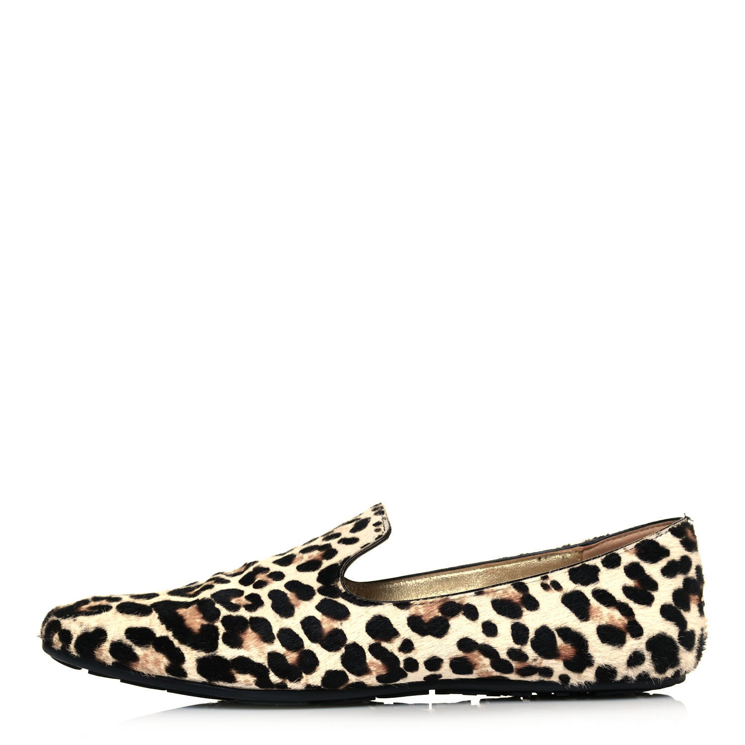 Jimmy Choo Pony Hair Leopard Wheel Loafers 37.5 Brown 1 of 10