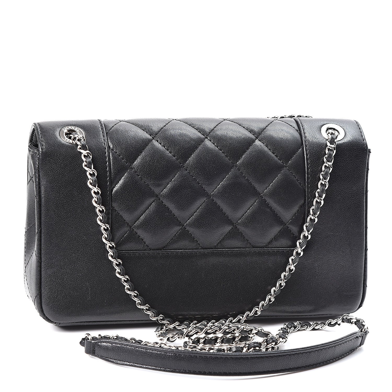 Chanel Sheepskin Quilted Medium Vintage Mademoiselle Flap Black 2 of 9