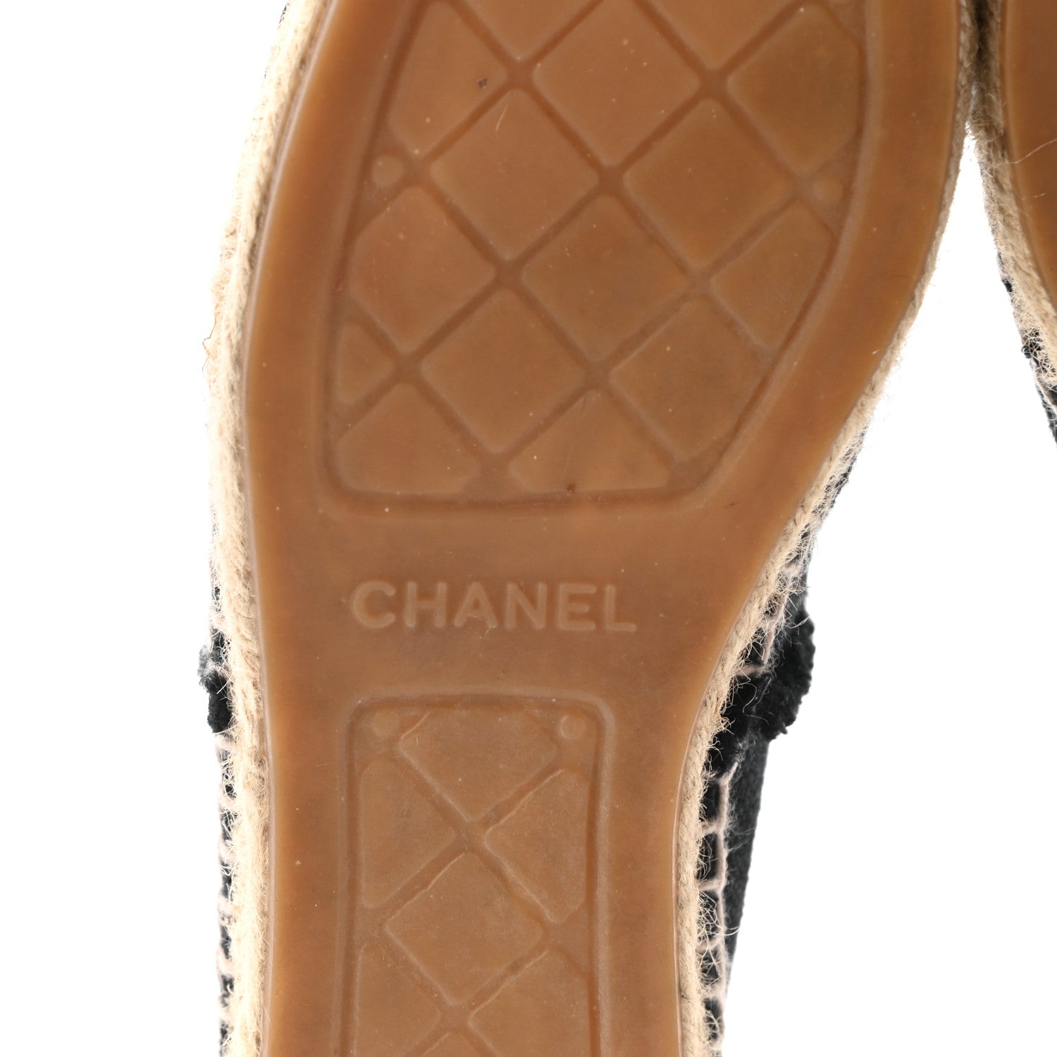 Chanel Denim Toile CC Espadrilles 38 Black 6 of 10