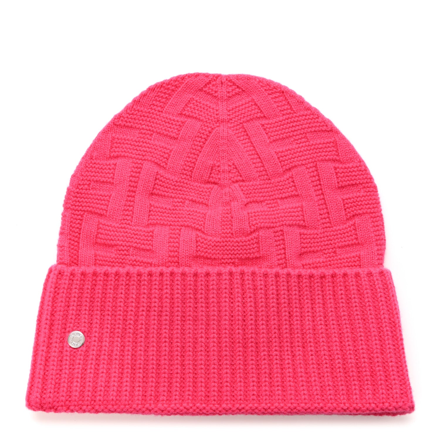 Hermes Wool Beanie Hat Rose Flash 1 of 6