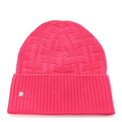 Hermes Wool Beanie Hat Rose Flash 1 of 6