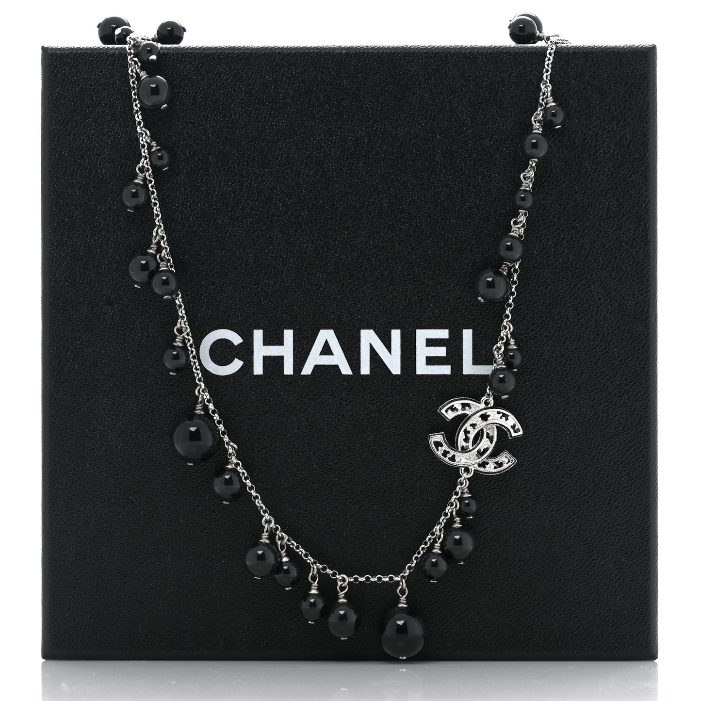 Ruthenium Beaded CC Long Necklace