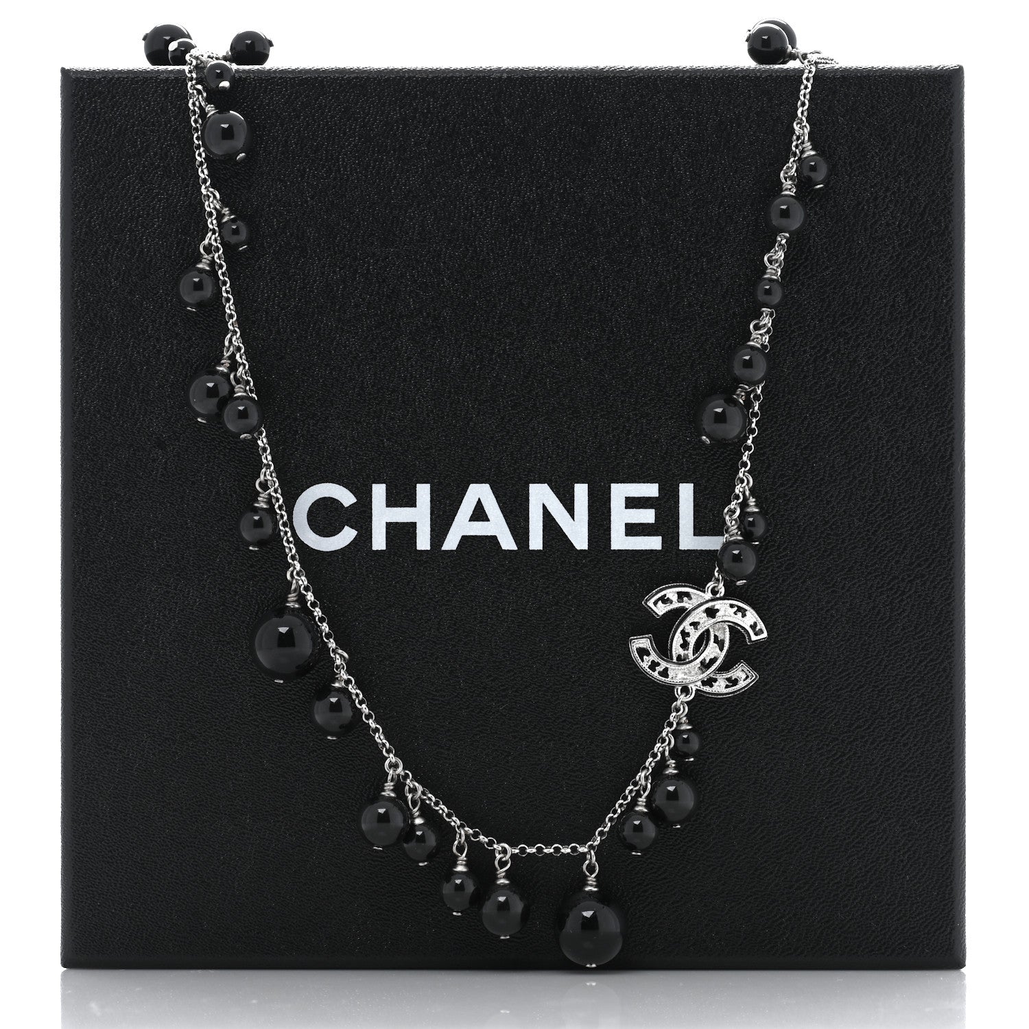 Chanel Ruthenium Beaded CC Long Necklace 5 of 5