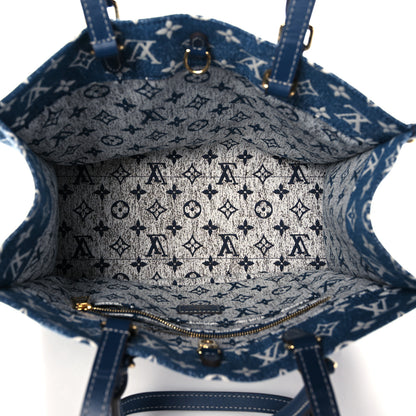 Louis Vuitton Monogram Jacquard Denim Onthego MM Bleu 5 of 8