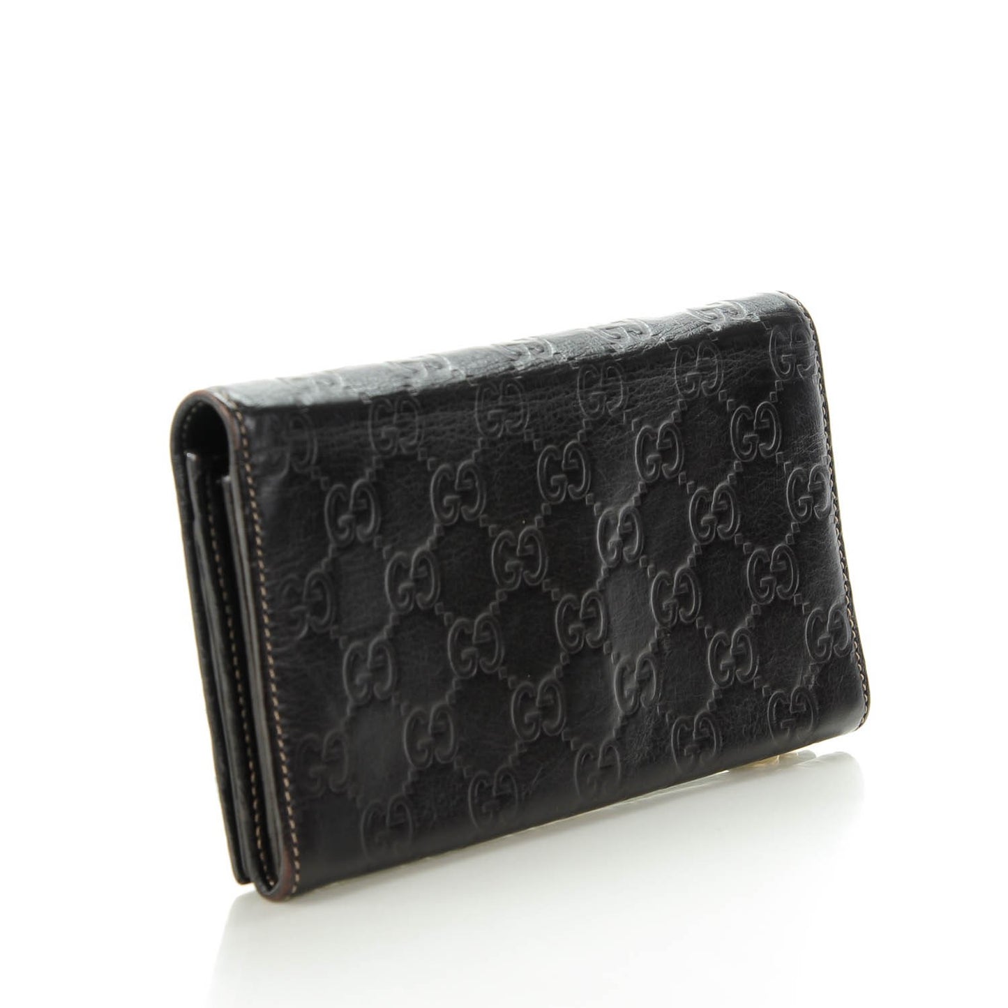 Guccissima Signature GG Pierce Continental Wallet Chocolate